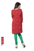 Beautilicious Neckline On Bandhani Print Short Kurta