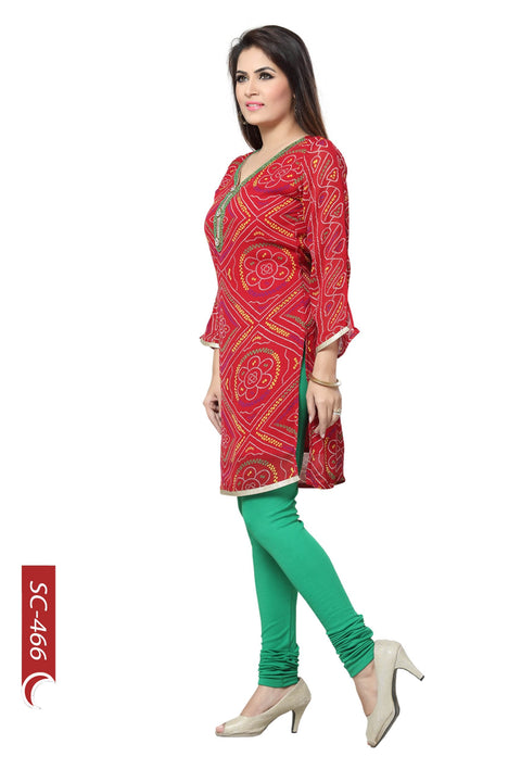 Beautilicious Neckline On Bandhani Print Short Kurta