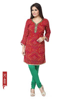 Beautilicious Neckline On Bandhani Print Short Kurta