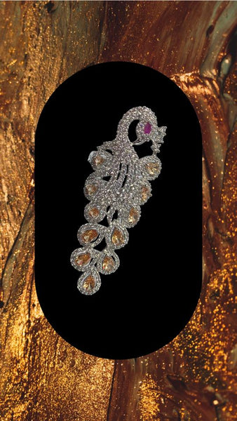 Peacock Style adjustable high quality Zirconia diamond ring